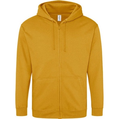 Just Hoods pánska mikina na zips JH050 Mustard