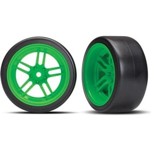 Traxxas колело 1.9", джанта split-spoke зелен, гума Drift (2) (заден)