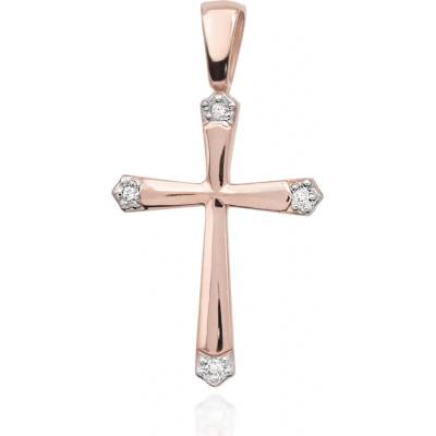 Blink Blink Zlatý diamantový prívesok KRÍŽIK 0.02 ct 4612RDB