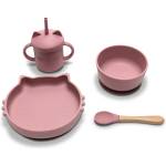 Lorelli Силиконов сет за хранене 4 части Lorelli - Natural, Deep pink (10230700002)