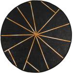 Pure Line Home Кръгъл килим MARSA Геометрична абстракция Black & Gold