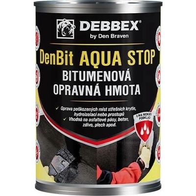 DEBBEX by Den Braven DenBit AQUA STOP - Bitumenová opravná hmota Varianta: 3 kg plechovka černá 11020BI
