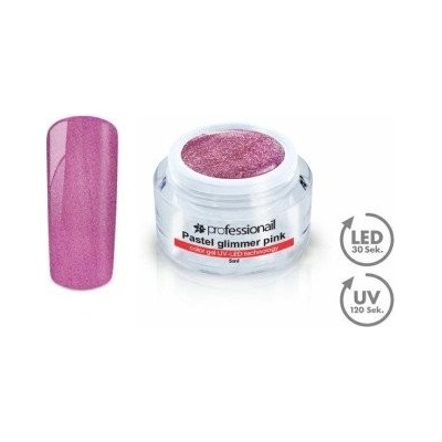 Professionail Farebný Led Uv gél pastel glimmer pink 5ml