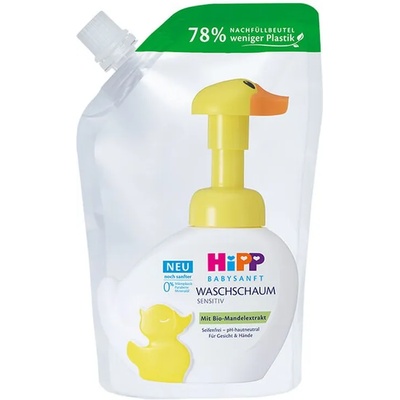 HiPP Измиваща пяна за ръце и лице Hipp Babysanft - Пълнител, Пате, 250 ml