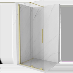 Mexen Velar плъзгаща се душ стена Walk-in 85 x 200 см, прозрачна 8 мм, злато четкано (871-085-000-03-55)