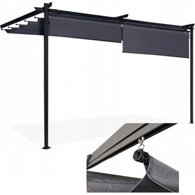 HARDMAISTER Nástenná terasová pergola SPRINT WALL PLUS 4x2,7 m antracitová/sivá