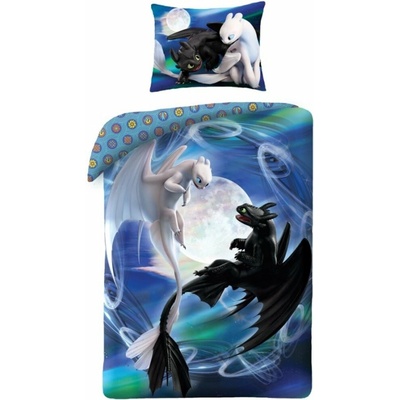 Halantex bavlna obliečky Ako si vycvičiť draka Toothless a Light Fury 100% bavlna 70x90 140x200