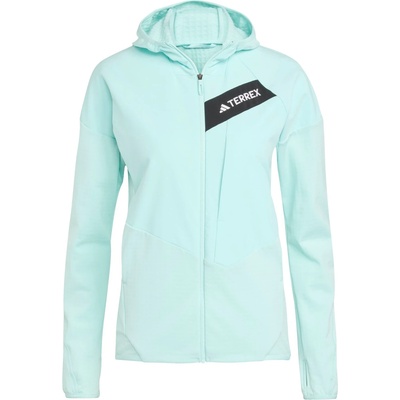 adidas Terrex Дамско поларено яке Adidas terrex Women's Terrex Techrock CW+ Wind Hooded Fleece jacket - Semi Flash Aqua (105-6715-0112)