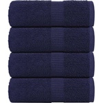 vidaXL Кърпи за гости FROGN 4 бр. тъмносини 30x50 см 360 г/м2 (136780)