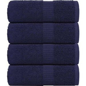 vidaXL Кърпи за гости FROGN 4 бр. тъмносини 30x50 см 360 г/м2 (136780)