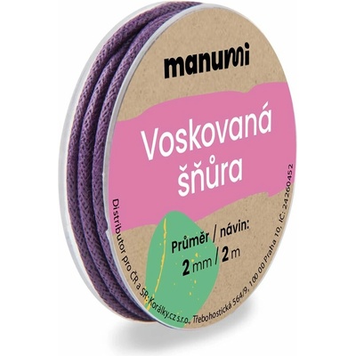 Manumi Voskovaná šňůra 2 mm/2m fialová - 1 ks