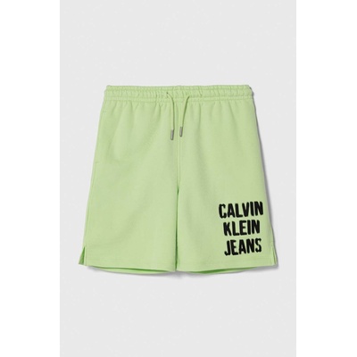 Calvin Klein Jeans Детски къси панталони Calvin Klein Jeans в зелено с регулируема талия (IB0IB01941.128.176.PPYH)