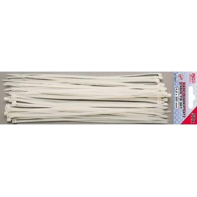 BGS technic BGS 80876 Viazacie pásky na káble biele 4,8 x 300 mm 50 ks