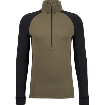 Stoic Мъжко мериносово термобельо Stoic MerinoSoft245 TuleboSt. Half Zip Merino shirt - Olive Green / Black - размер XL (216-6926-0314)