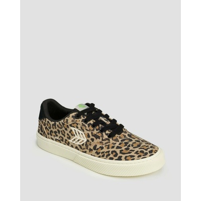 Cariuma dámské vonočasové boty NAIOCA Leopard Print Suede Ivory Logo Sneaker