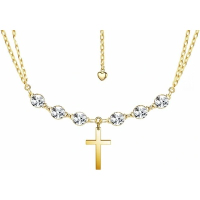 Swarovski e. Dámsky náhrdelník s krížikom biely sen6073