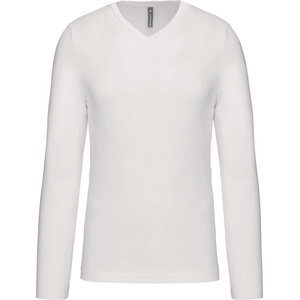 Kariban v-neck k358 / Мъжка тениска с дълъг ръкав - бяла xl (20k35800104)