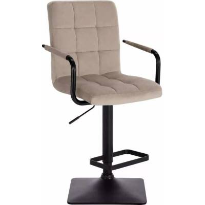 LuxuryForm Design Verona Black Velur na čiernej hranatej podstave latte