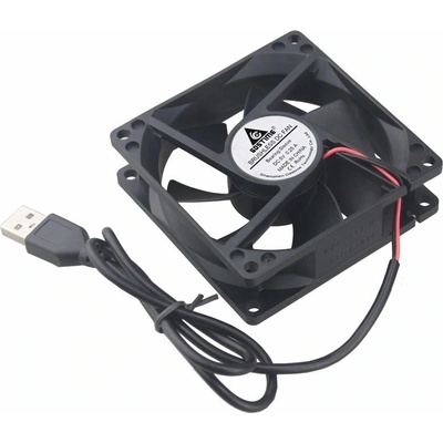 GDSTIME Ventilátor 80x80x25mm, 5V DC s USB konektorom