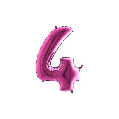 GRABO fóliový balónek ČÍSLICE RŮŽOVÁ 4 102cm,40 nafukovací