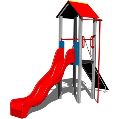 Playground System sestava se skluzavkou a šplh tyčí 4U138K15 celokovová