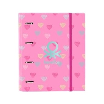 Benetton Папка с пръстени Benetton Heart Розов 27 x 32 x 3.5 cm