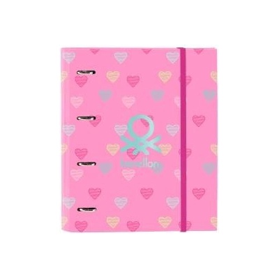 Benetton Папка с пръстени Benetton Heart Розов 27 x 32 x 3.5 cm