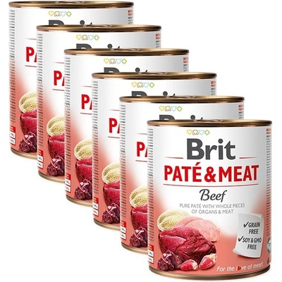 Brit Консерва Brit Paté & Meat Говеждо 6 x 800 г