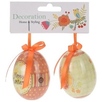 Lepaso Vajíčko na zavěšení sada 2 ks, oranžová stuha