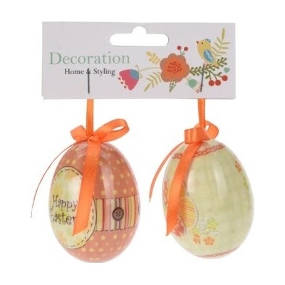 Lepaso Vajíčko na zavěšení sada 2 ks, oranžová stuha