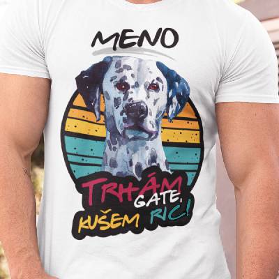 Tričko s potlačou Dalmatín Biela