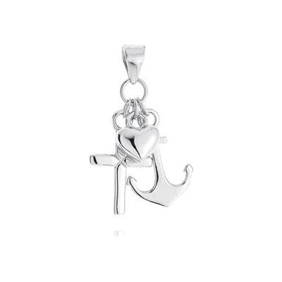 Nubis Stříbrný přívěsek kotva srdce křížek NB 4239