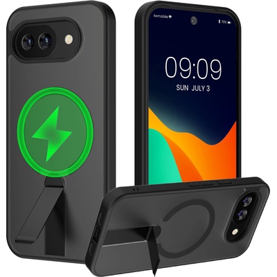 kwmobile matně transparentní ochranné pouzdro se stojánkem pro Google Pixel 10a černá / matný transparentní