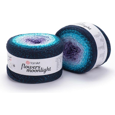 Yarn Art Příze Flowers Moonlight 3254 fialová, lila, tyrkys, tmavě modrá