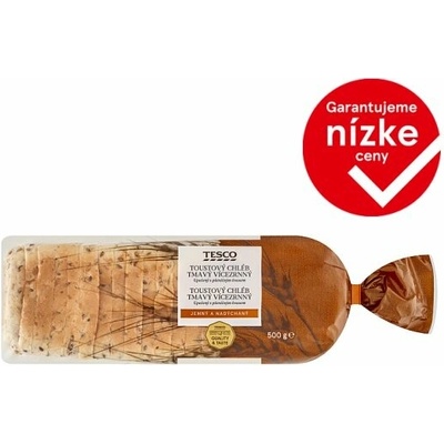 Tesco Toastový chlieb tmavý viaczrnný 500 g