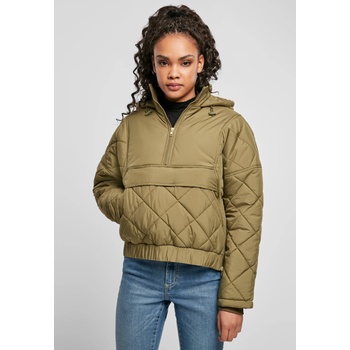Urban Classics Дамско яке в цвят маслина Urban Classics Ladies Oversized Diamond Quilted Pull Over JacketUB-TB4555-03057 - Маслина, размер XL