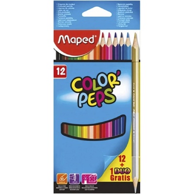 Maped Цветни моливи MAPED Color Peps Star, триъгълни, комплект от 12+1 броя 832021 (832021)