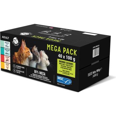 PetRepublic MegaPack Adult MSC mokré krmivo pre mačky, vrecúška 40 × 100 g