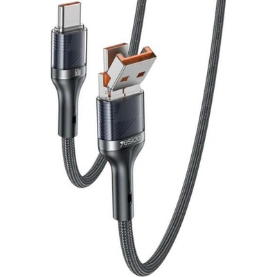 Yesido CA165C 2v1 opletený nabíjecí a datový USB-C USB-A na USB-C 2m černý