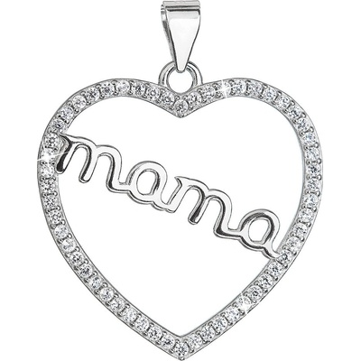 Pavona Stříbrný přívěsek se zirkony bílé srdce máma 14004.1