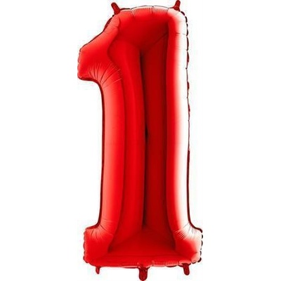Grabo Nafukovací balónek číslo 1 červený 102cm extra velký