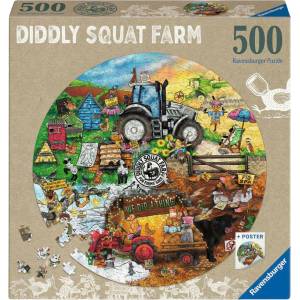 Ravensburger - Puzzle Diddly Squat Farm Shop round - 500 piese