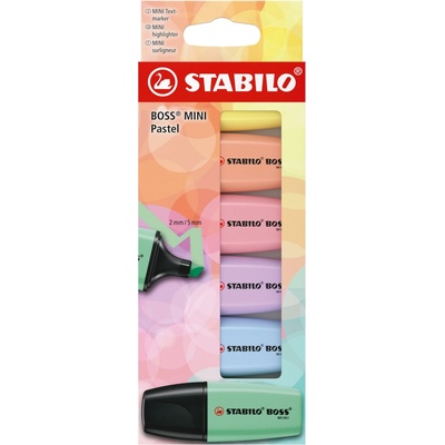 Zvýrazňovač STABILO BOSS MINI Pastel 6 ks - STABILO
