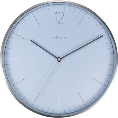 NeXtime Стенен часовник Essential Silver бял (3254WI)