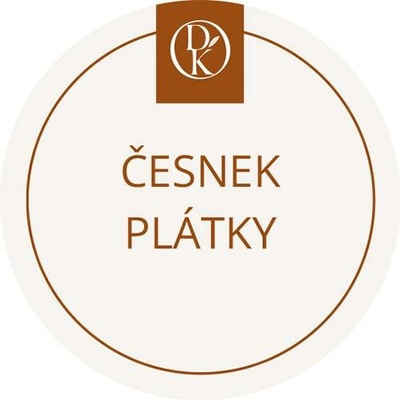 Davídkovo koření Etiketa Česnek plátky béžová průměr 4,5 cm 1 ks