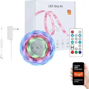 Immax 07734L - LED RGB Димируема лента MUSIC 18W/230V 5m IP65 Wi-Fi Tuya + д. у (IM0849)