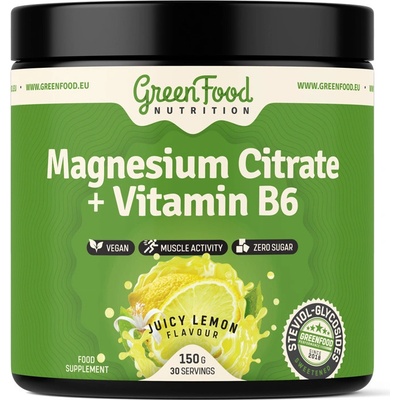 GreenFood Performance Magnesium Citrate + Vitamin B6 citrón 150 g