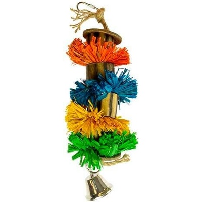 Duvo+ Play Time Závesná farebná hračka z rafie, bambusu a kokosu pre exoty L 29x8,9x8,9cm