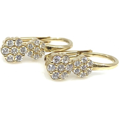 Jan Kos jewellery zlaté náušnice s bílým kamenem 59631474
