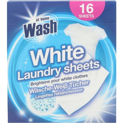 At Home Wash Laundry Sheets White 16 ks